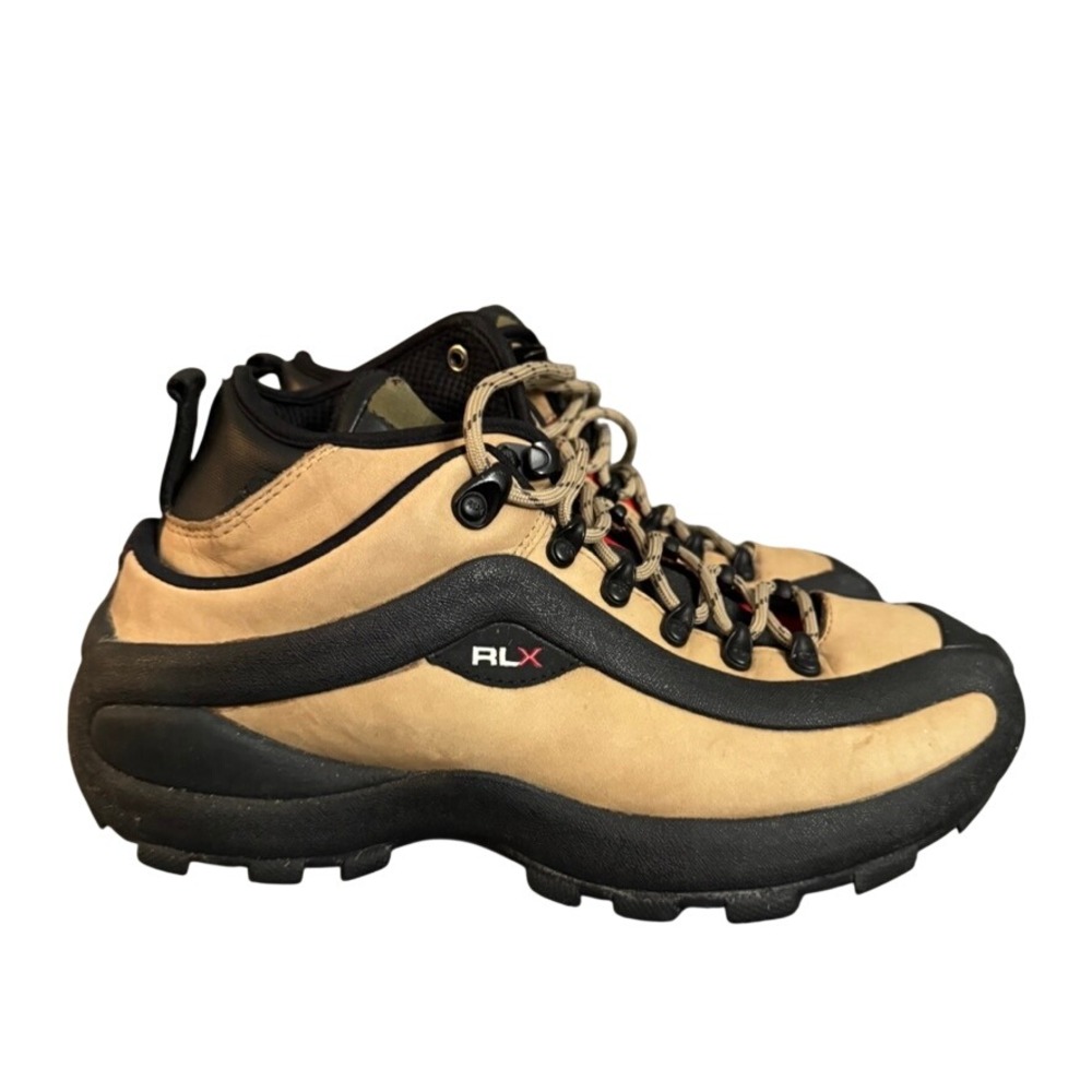 Polo Ralph Lauren RLX Hiking Boots Tan Black Gorpcore Trail Shoes Womens 7.5